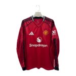 Mens Manchester United 2025/26 Home Long Sleeve Jersey 4