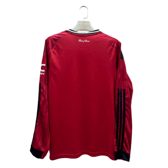Mens Manchester United 2025/26 Home Long Sleeve Jersey 3