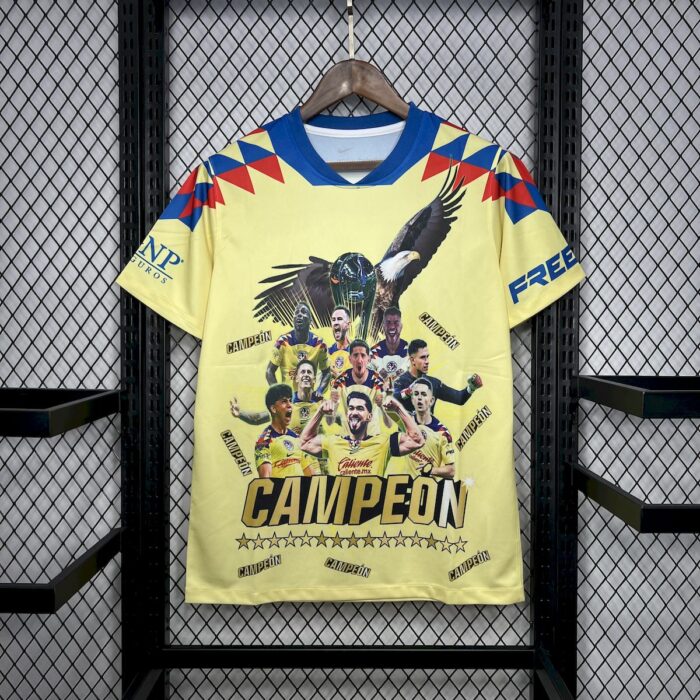 Mens Club America 2024/25 15 Champions Yellow Commemorative Edition Jersey 5