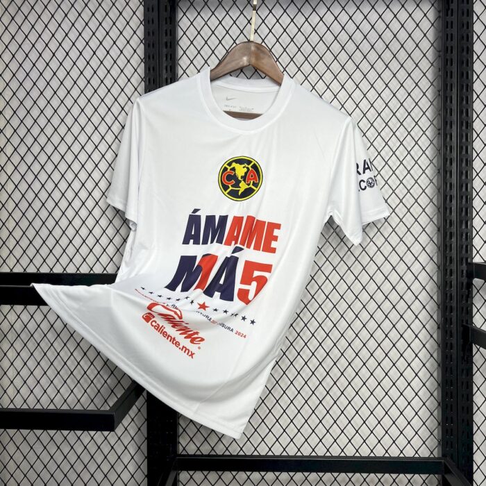Mens Club America 2024/25 15 Champions White Commemorative Edition White Jersey 2
