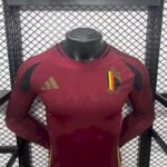 Mens Belgium 2024/25 Home Long Sleeve Jersey Player Version 2