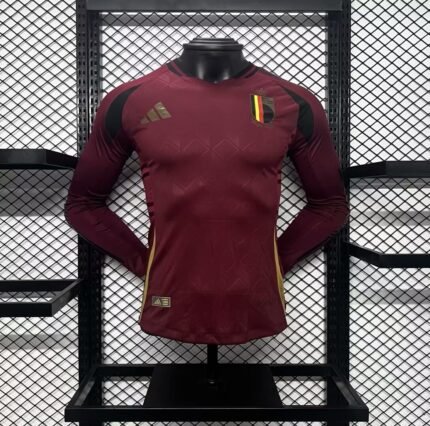 Mens Belgium 2024/25 Home Long Sleeve Jersey Player Version