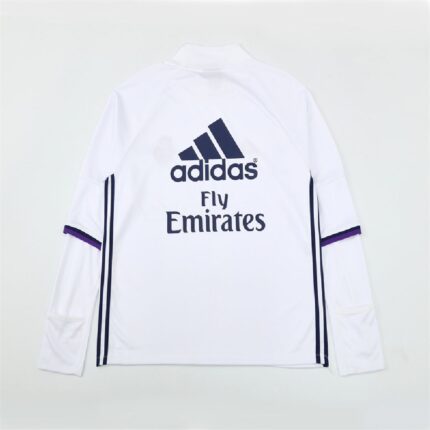 Mens Real Madrid 2016/17 1/4 Zip Sweatshirt Retro Style 1