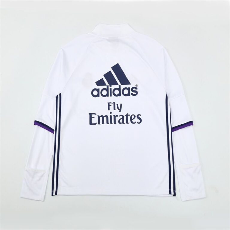 Mens Real Madrid 2016/17 1/4 Zip Sweatshirt Retro Style 1