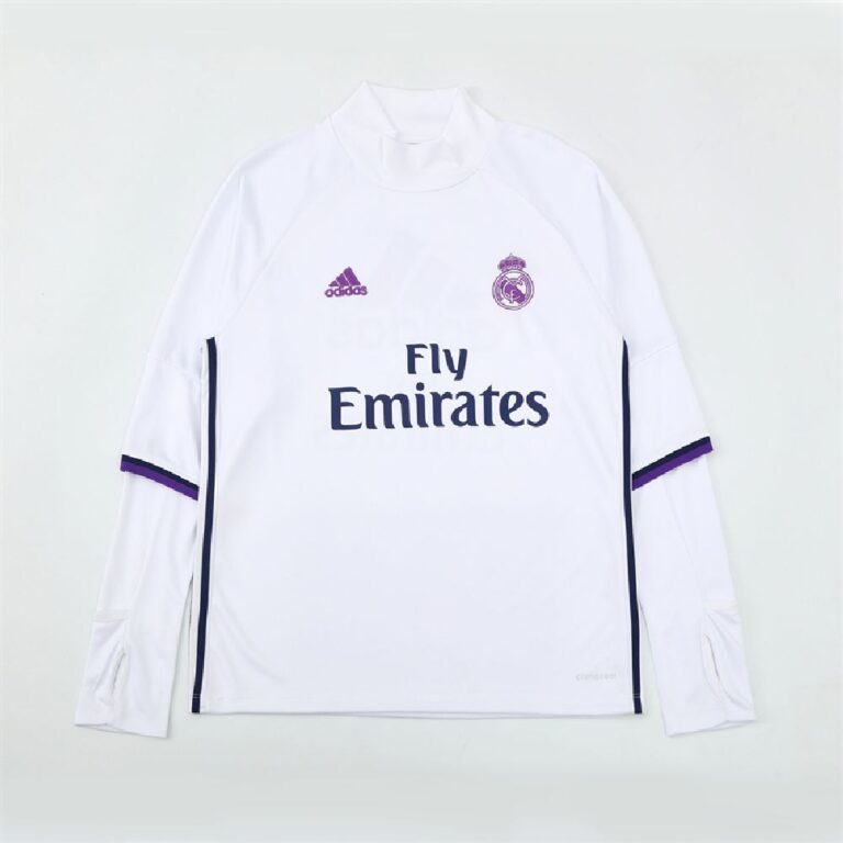 Mens Real Madrid 2016/17 1/4 Zip Sweatshirt Retro Style