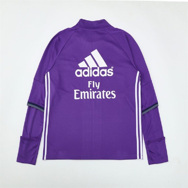 Mens Real Madrid 2016/17 1/4 Zip Sweatshirt Retro Style 1