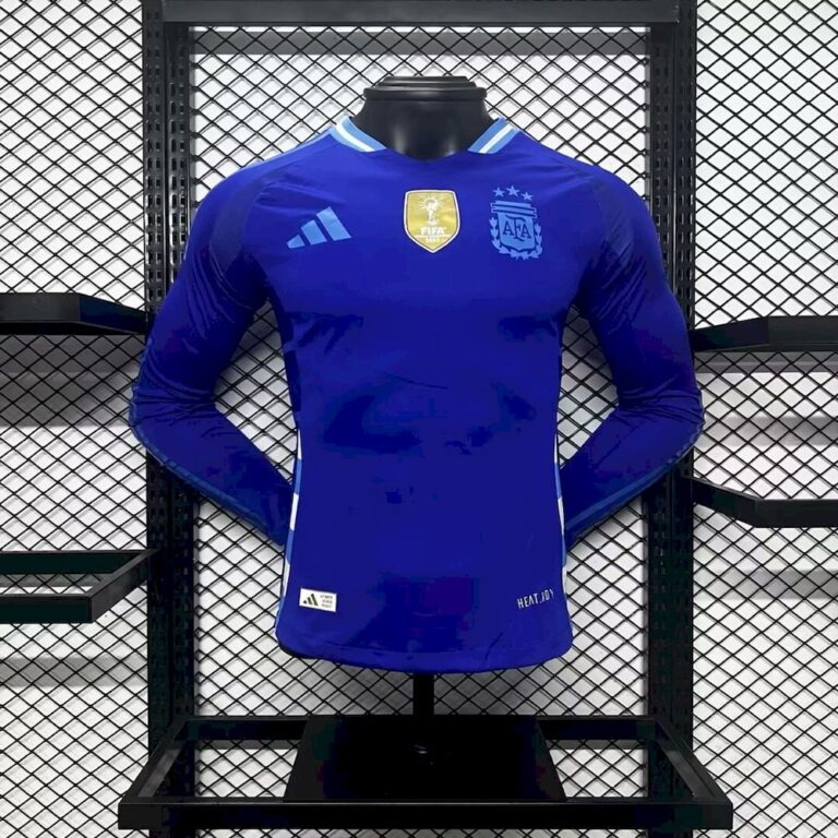 Mens Argentina 2024/25 Away Long Sleeve Jersey Player Version 2