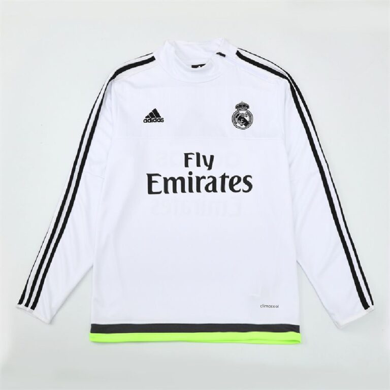 Mens Real Madrid 2015/16 1/4 Zip Sweatshirt Retro Style
