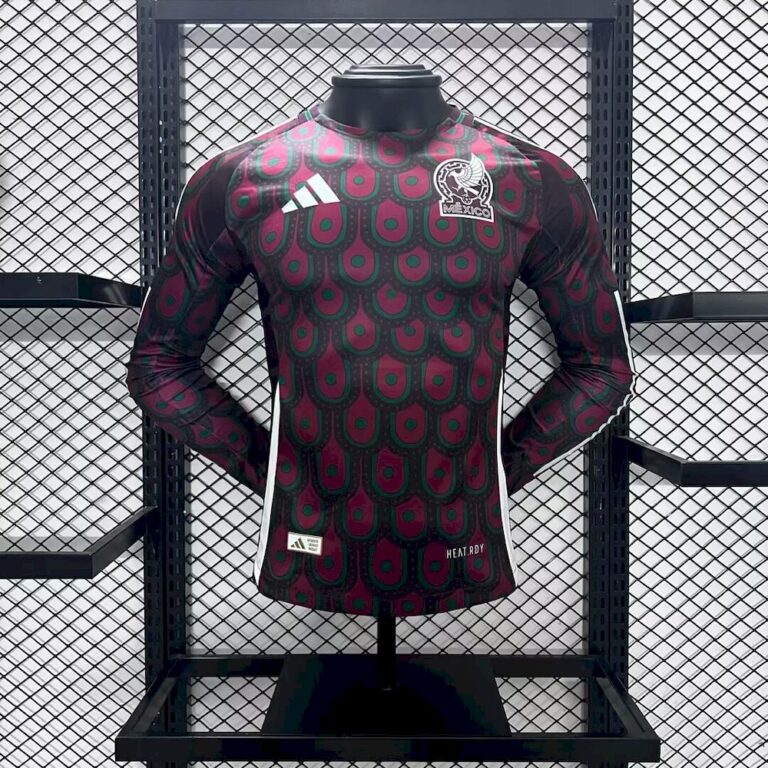 Mens Mexico 2024/25 Home Long Sleeve Jersey Player Version 2