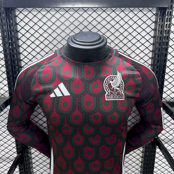 Mens Mexico 2024/25 Home Long Sleeve Jersey Player Version 3