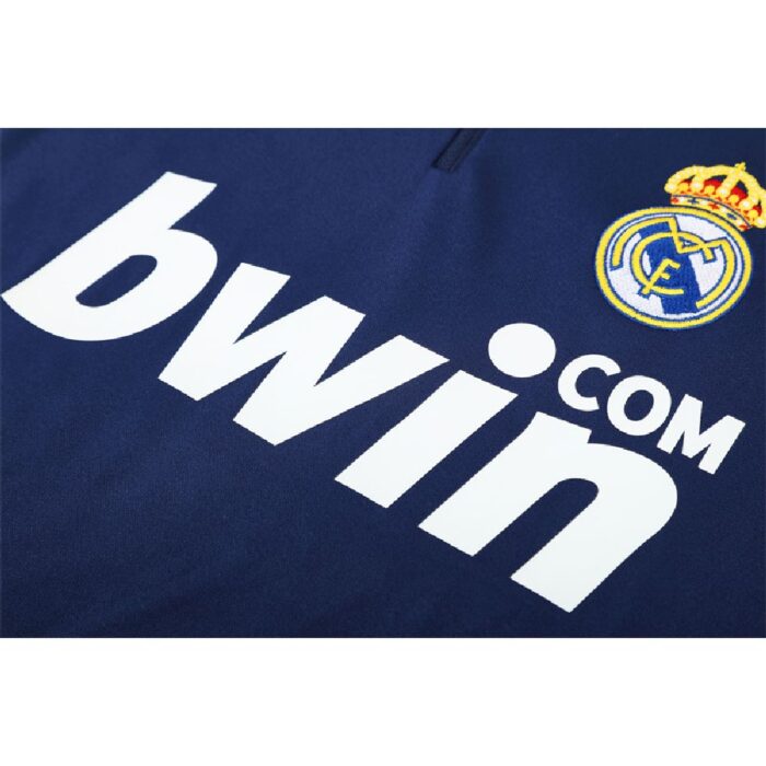 Mens Real Madrid 2009/10 1/4 Zip Sweatshirt Retro Style 7