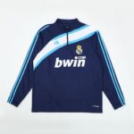 Mens Real Madrid 2009/10 1/4 Zip Sweatshirt Retro Style