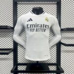 Mens Real Madrid 2024/25 Home Long Sleeve Jersey Player Version 2