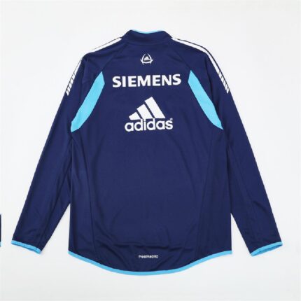 Mens Real Madrid 2005/06 1/4 Zip Sweatshirt Retro Style 1