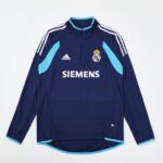 Mens Real Madrid 2005/06 1/4 Zip Sweatshirt Retro Style