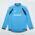 Mens Real Madrid 2005/06 1/4 Zip Sweatshirt Retro Style