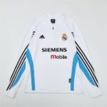 Mens Real Madrid 2003/04 1/4 Zip Sweatshirt Retro Style