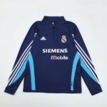 Mens Real Madrid 2003/04 1/4 Zip Sweatshirt Retro Style