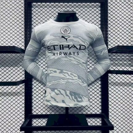 Mens Manchester City 2024/25 Long Sleeve Jersey Player Versionon 3