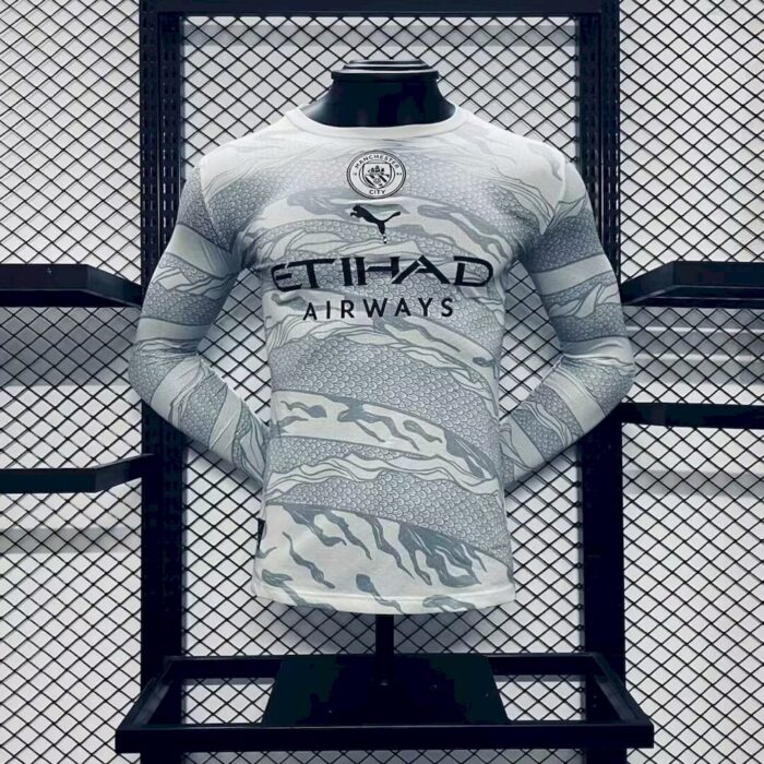 Mens Manchester City 2024/25 Long Sleeve Jersey Player Versionon 3