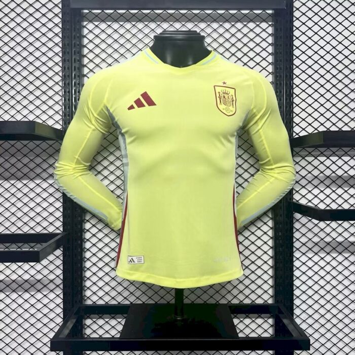 Mens Spain 2024/25 Away Long Sleeve Jersey Player Version 2