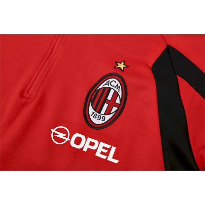 Mens AC Milan 2005/06 1/4 Zip Sweatshirt Retro Style 7