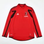Mens AC Milan 2005/06 1/4 Zip Sweatshirt Retro Style