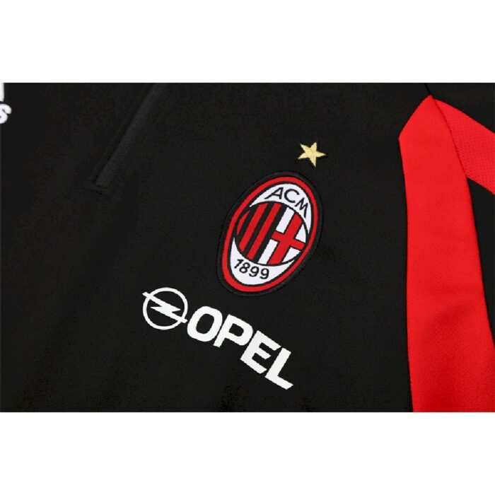 Mens AC Milan 2005/06 1/4 Zip Sweatshirt Retro Style 3