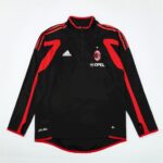 Mens AC Milan 2005/06 1/4 Zip Sweatshirt Retro Style