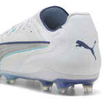 Puma King Firm Ground Football Boots – Silver/Blue - Image 5