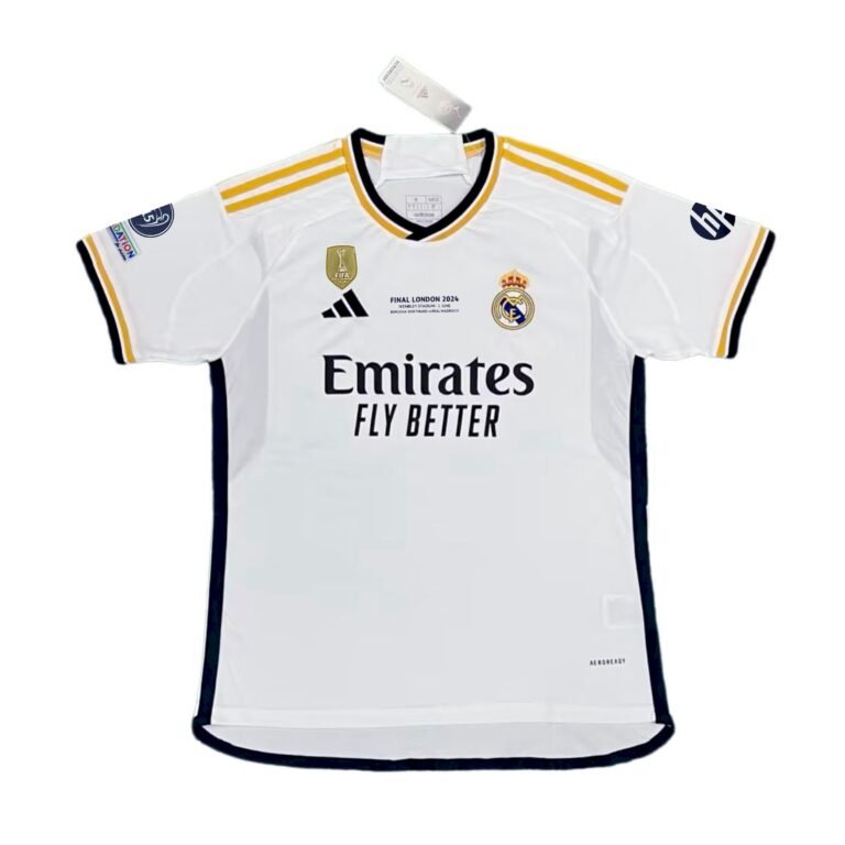 Mens Real Madrid 2023/24 Home Champions League Champions Jersey