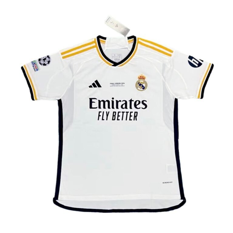 Mens Real Madrid 2023/24 Home Champions League Champions Jersey