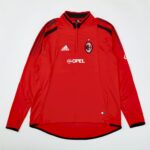 Mens AC Milan 2004/05 1/4 Zip Sweatshirt Retro Style