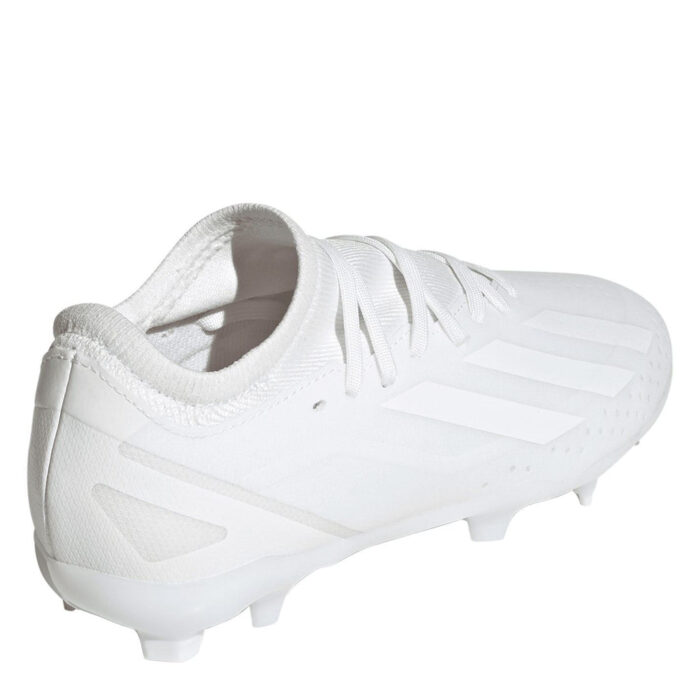 adidas X Crazyfast Junior Firm Ground Football Boots – White/White – view 4