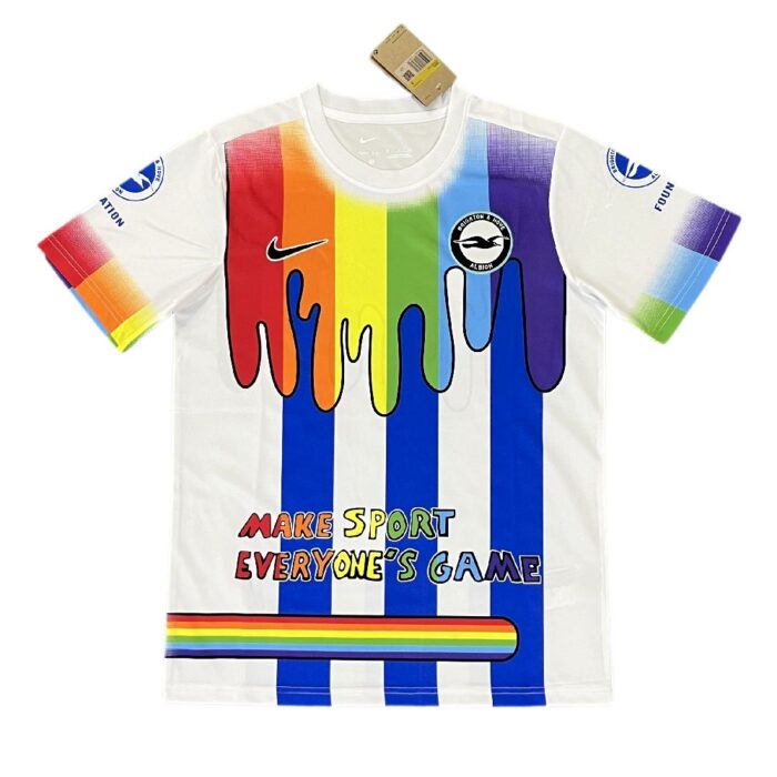 Mens Brighton & Hove Albion 2023/24 Albion Rainbow Laces Pre-Match Jersey 2