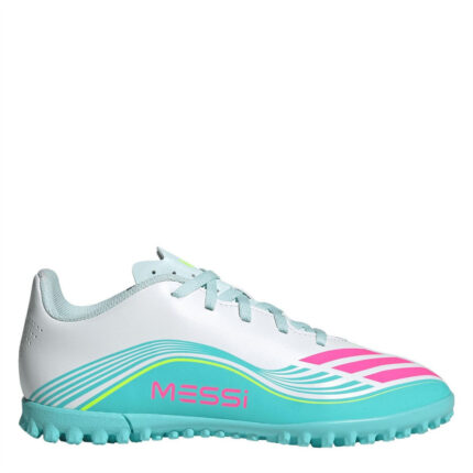 adidas F50 Messi Junior Turf Football Boots – Wht/Pink/Blue