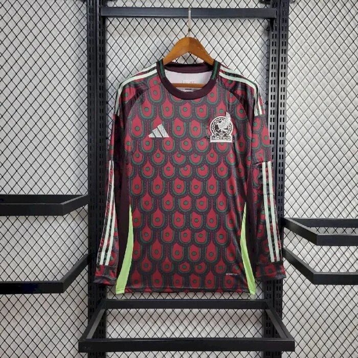 Mens Mexico 2024/25 Home Long Sleeve Jersey 1
