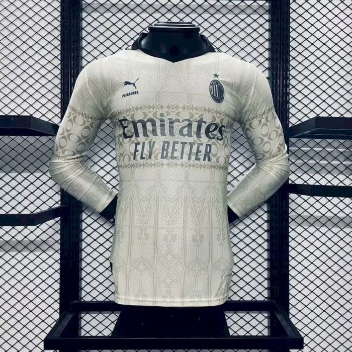 Mens AC Milan 2024/25 Co-Branded Edition Long Sleeve Jersey Player Version 3