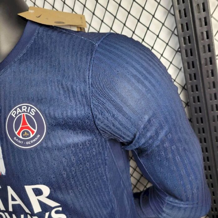 Mens Paris Saint-Germain 2024/25 Home Long Sleeve Jersey Player Version 4