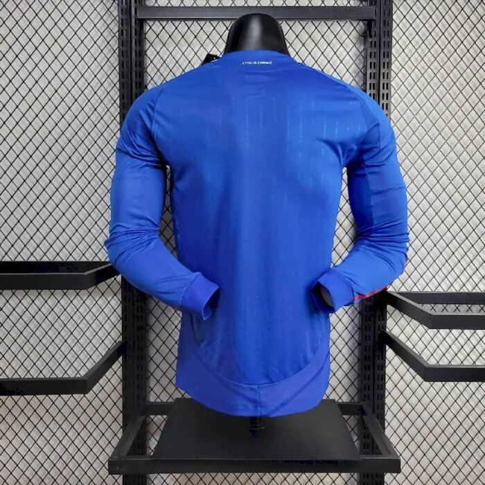Mens Italy 2024/25 Home Long Sleeve Jersey Player Version 3