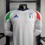 Mens Italy 2024/25 Away Long Sleeve Jersey Player Version 1