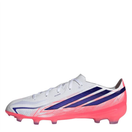 adidas Hyperfast Junior Firm Ground Football Boots – White/Coral – view 2
