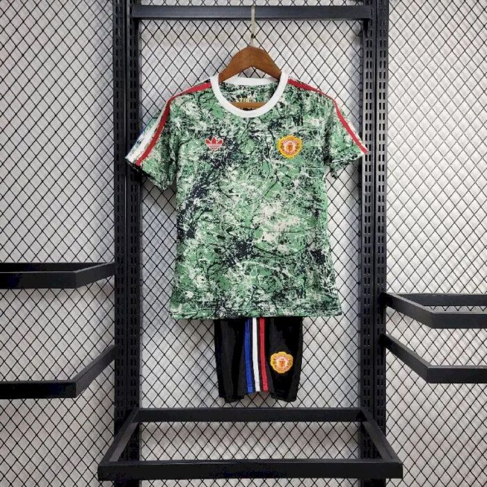 Kids Manchester United 2024/25 Stone Roses Originals Icon Edition Kit 9