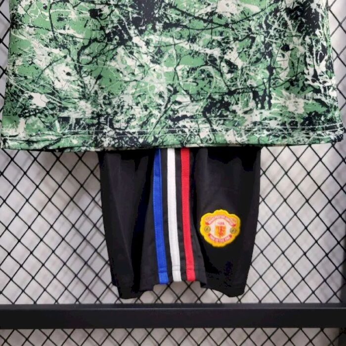 Kids Manchester United 2024/25 Stone Roses Originals Icon Edition Kit 4