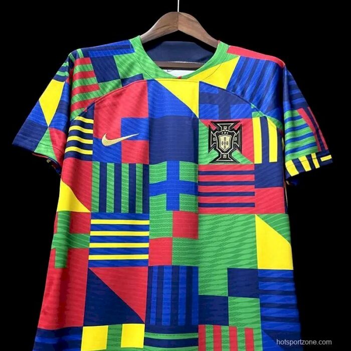 Mens Portugal 2022 Colorful Pre-Match Jersey 7