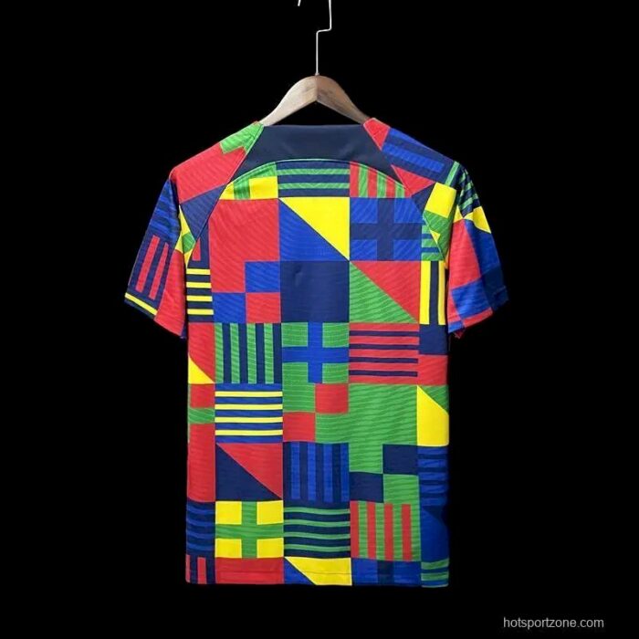Mens Portugal 2022 Colorful Pre-Match Jersey 9