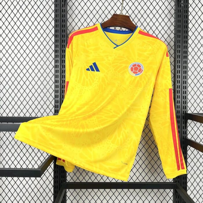Mens Colombia 2026 World Cup Home Long Sleeve Jersey 7