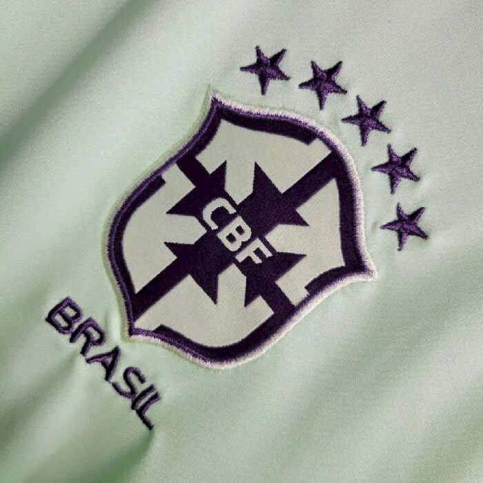 Mens Brazil 2023/24 Light Green Polo Jersey 4