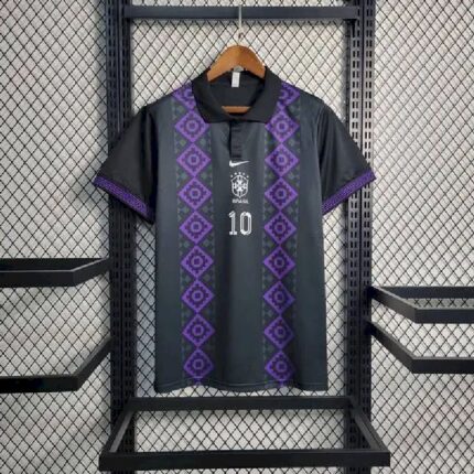 Mens Brazil 2023/24 Black Polo