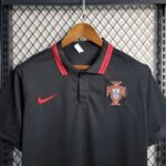 Mens Portugal 2023/24 Black Polo 2